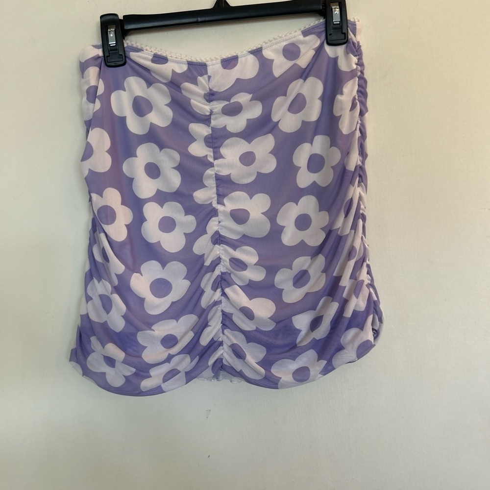 Dolls Kill Women's Purple and White
Skirt 1X